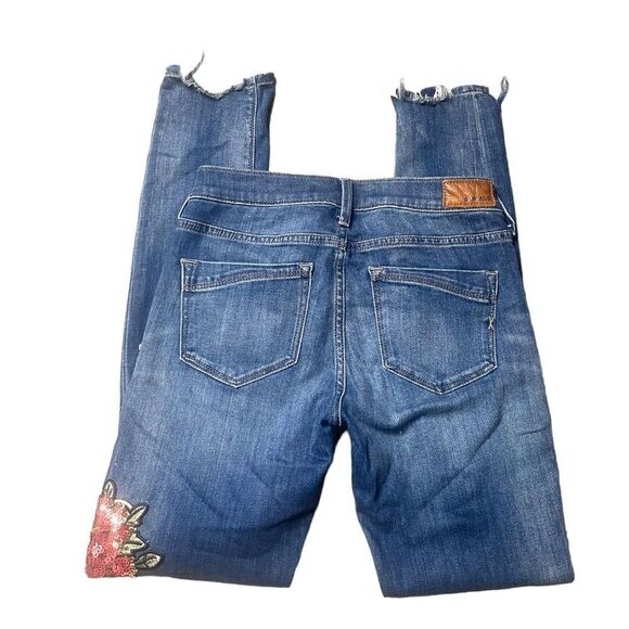 Embellished Express Mid Rise Embellished Jeans - Picture 9 of 15